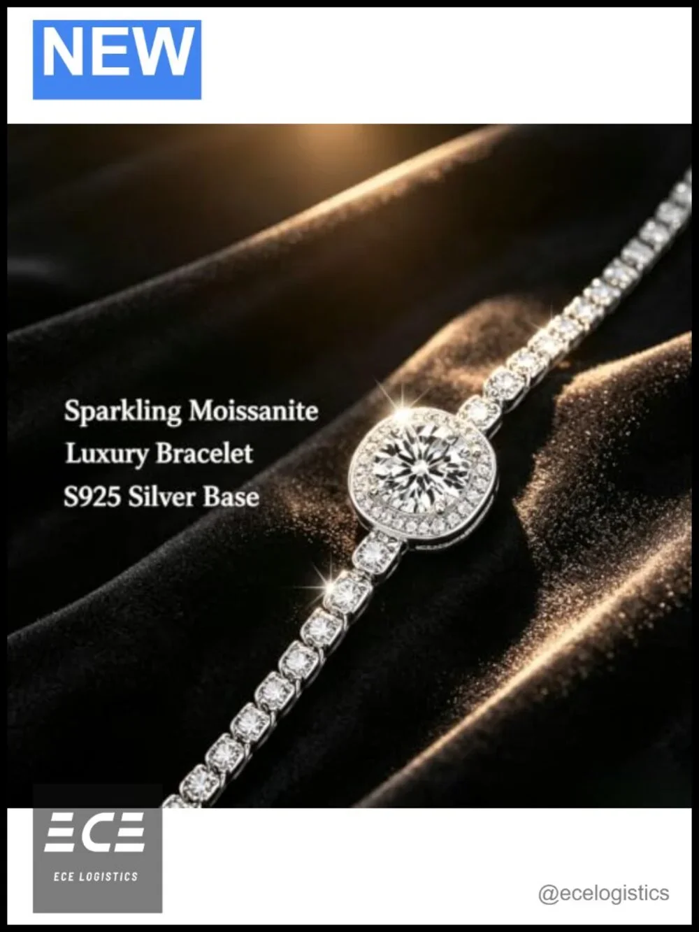 1CT Round Moissanite Tennis Bracelet Lab-Created S925 Sterling Silver
